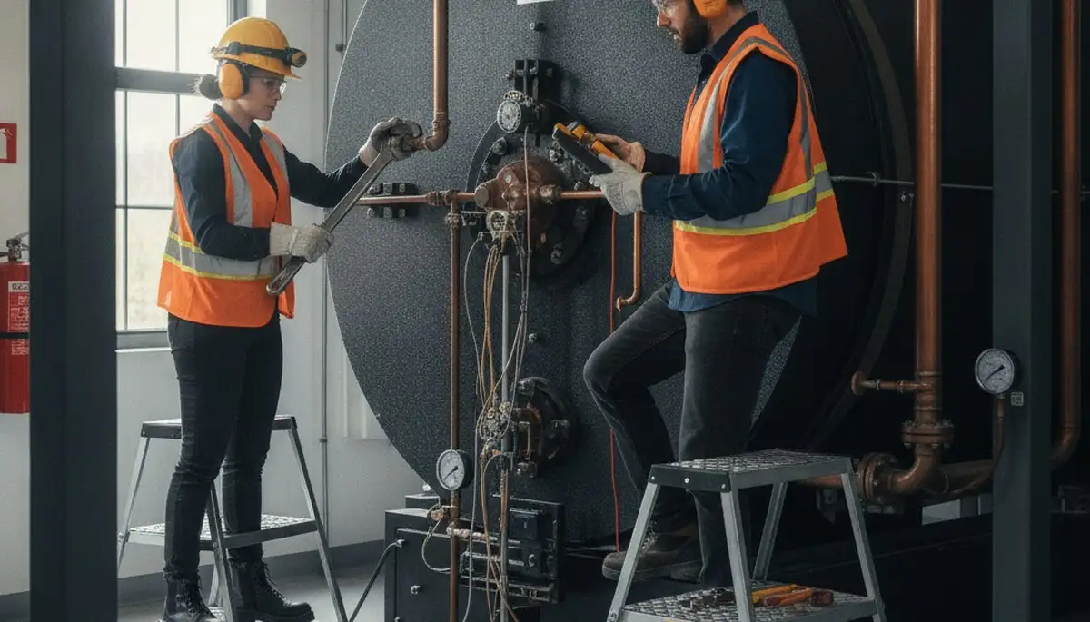 Warwick, RI plumber repairing a boiler for reliable home heating service