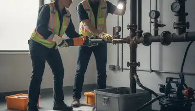 Emergency plumber repairing a leak in Warwick, RI for fast pipe and water damage service