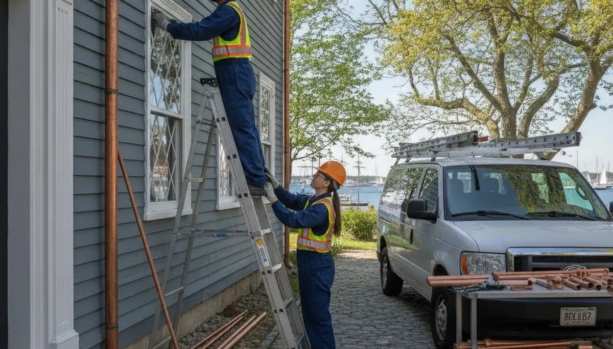 Plumber repairing a pipe in Warwick, RI for reliable plumbing service