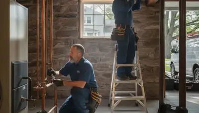 Professional plumber servicing a plumbing repair in Warwick, RI for plumberwarwickri-new.com