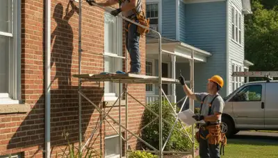 Professional Warwick, RI plumber repairing a plumbing system for a local home service call