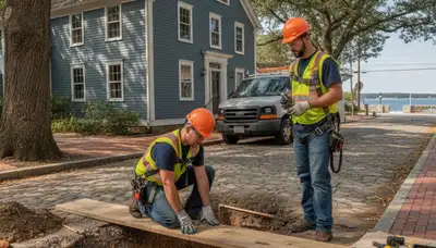 Plumber repairing pipes in Warwick, RI for fast residential plumbing service