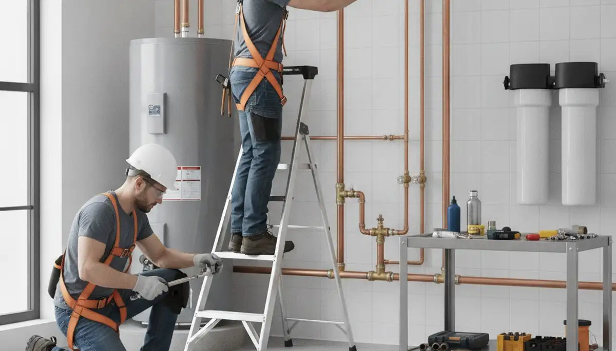 Warwick, RI plumber repairing a home pipe to fix a plumbing leak and prevent freeze damage