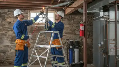 Plumber repairing pipes in Warwick, RI for residential plumbing service