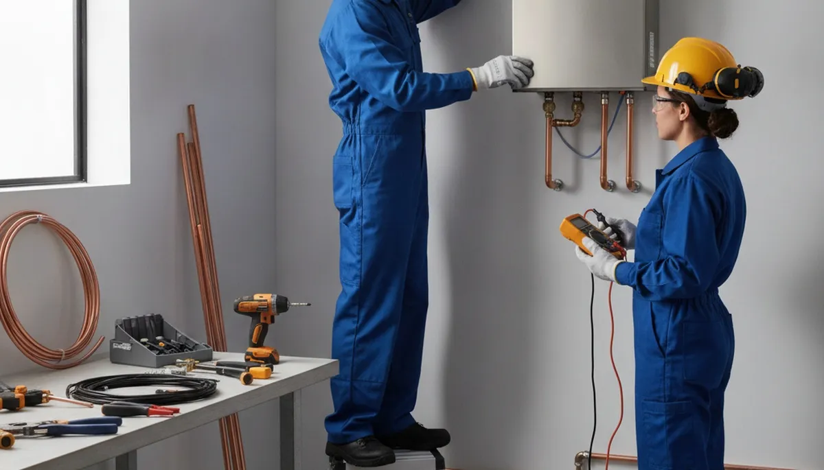 Tankless water heater installation in Warwick, RI by On Call Plumbers