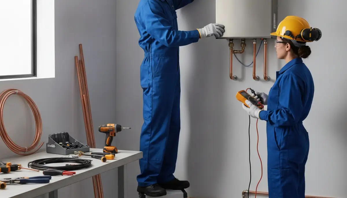 Tankless water heater installation in Warwick, RI by On Call Plumbers